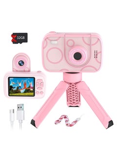 Buy Kids Camera Digital Camera, 96M Pixels, 8x Zoom, Delayable Shooting, 1080P HD Video Camera for Kids with 32GB SD Card/2.4 Inch IPS Screen, Kids Selfie Camera, Mini Camera for Teens, Kids (Pink) in Saudi Arabia