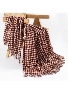 Buy Herringbone Throw, Brick - 127x152 cm in UAE