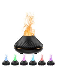 Buy Essential Oil Diffuser, Aromatherapy Fragrant Diffuser Flame Aroma Infuser for Essential Oils Cool Mist Humidifier 7 Colorful Lights, Quiet Air Vaporizer Waterless Auto Off for Home Office Room 130ML in UAE