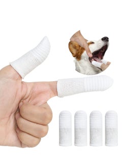 اشتري Pet Finger Toothbrush for Dogs and Cats Dental Cleaning Washable Oral Cleaning Finger Cover Pet Care Supplies 360 ° Cleaning Finger Cover (4 Pieces) في الامارات