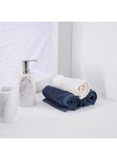 Buy Hanley 4-piece Fingertip Towel 30x30cm Storm Blue in UAE