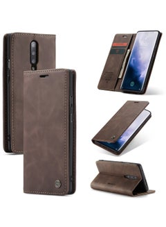 Buy CaseMe Oneplus 7 Pro Case Wallet, for Oneplus 7 Pro Wallet Case Book Folding Flip Folio Case with Magnetic Kickstand Card Slots Protective Cover - Coffee in Egypt