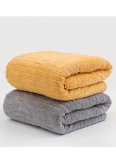 Buy Microfiber Towel 90x160 cm 2 PCS Bath Towel Microfiber Soft, Durable and Light Weight in UAE