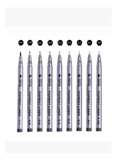 Buy Set of 9 Black Micro Fineliner Waterproof Archival Ink Fine Point Micro Pens for Sketching, Anime, Manga, Comic, Artist Illustration, Technical Drawing in Saudi Arabia