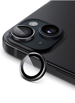 Buy Camera Lens Protectors for iPhone 15/15 Plus and 14/14Plus, Armorite Individual Lens Protectors, Scratch-Resistant Ultra-thin Tempered Glass with Aluminum Edging, (Black) in UAE