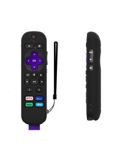 Buy Remote Case Glow in The Dark Replacement for Roku Voice Control Pro 2021 Silicone Cover with Lanyard (Black) in UAE