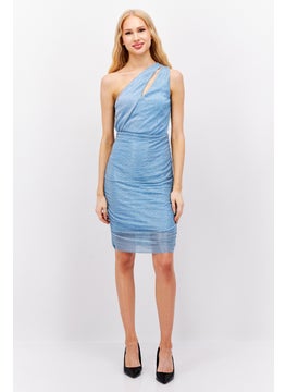 اشتري Women Metallic Mini Dress, Blue في الامارات