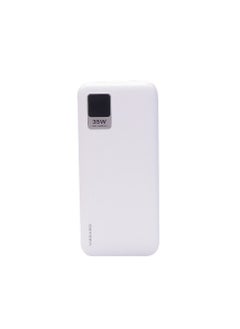 اشتري 20000 mAh 35W Fast Charging Power Bank With LED Digital Display 1 USB C and 2 USB A Ports Charge up to 3 devices Works With Iphone Android and All other Devices - White في الامارات