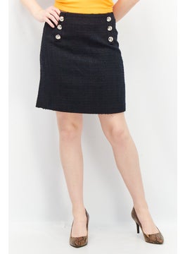 Buy Women Regular Fit Textured Mini Skirt, Navy in Saudi Arabia