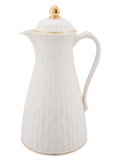 Buy Plastic Coffee/Tea Flask 0.85 Liter Ivory/Gold in Saudi Arabia