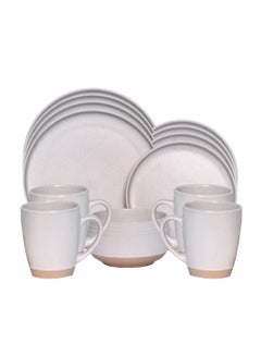 اشتري 16 Pcs Dinner Set Porcelain Dinner Set 4x Dinner Plates 4x Side Plates 4x Soup Bowl 4x Drink Glass - Brooklyn في الامارات