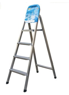 Buy Ladders Premium Quality Highly Durable Steel Ladder 4 Steps - Silver in UAE