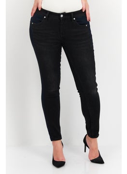 اشتري Women Regular Fit Washed Denim Jean, Black في الامارات