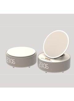 اشتري Multifunctional Wireless Charging Makeup Mirror with Bluetooth Speaker Alarm Apricot في الامارات