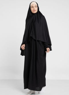 Buy Prayer Dress With Shirred Sleeve Detail in UAE