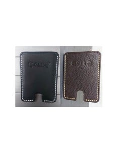 اشتري Set of 2 wallets black and brown natural leather cards في مصر