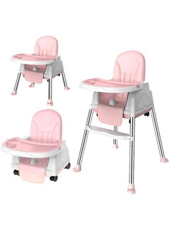 Buy Baby High Chair with Safe Meal Tray, Adjustable Height Baby Feeding Chair, Foldable Baby Dining Chair, for Babies and Toddlers (Pink) in Saudi Arabia