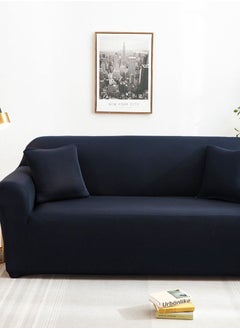 Buy Stretchable Sofa Cover Plain Blue Color  1/2/3/4 Seater in UAE