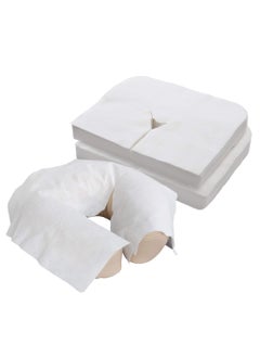 Buy 100 PCS Disposable Face Cradle Covers, Medical-Grade, Ultra Soft, Luxurious, Non-sticking Massage Face Covers/Headrest Covers for Massage Tables and Massage Chairs (White) in Saudi Arabia