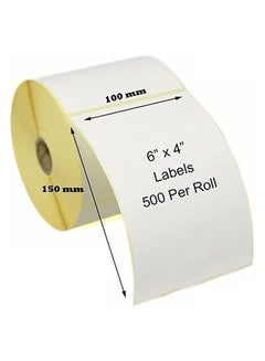 Buy 4 X 6 inch 500 label per roll Direct Thermal Barcode  Stickers for Printing Shipping and Cargo  Labelling in UAE