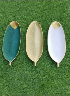 Buy Hometaste Leaf Shaped Serving Tray Fruit Plate Snack Tray Dinner Plate Candy Dish Wooden Storage Plates Snack Appetite Platter Serving Tray Platter Fruit Tray Dessert Tray (Style_ 9 (3 Pieces Set)) in UAE