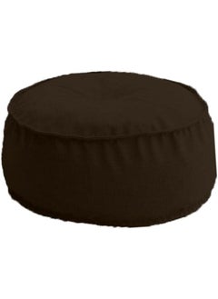 اشتري Linen Round Ottomans Floor Cushion Deep Brown في السعودية