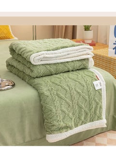 Buy Home Thick Bed Blanket Double-sided Lamb Cashmere Fleece Plaid Blanket Winter Warm Throw Sofa Cover Newborn Wrap Baby Bedspread in UAE