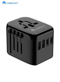 Buy Universal International Power Travel Plug Adapter, 5 in 1 European Travel Plug Adapter W/ 3.5A 2xUSB-A and 2xUSB C Wall Charger and Worldwide AC Outlet for Europe USA UK AUS Asia Black in Saudi Arabia