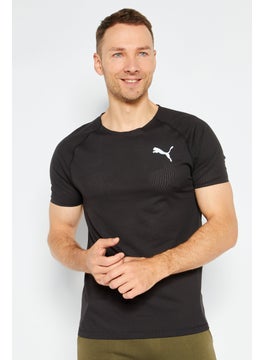 Buy Men Sportswear Fit Short Sleeve Running T-Shirt, Black in UAE