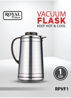 Buy Vacuum Flask 1 Liter Black & Silver Color RPVF1 in Saudi Arabia