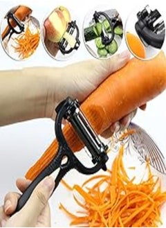 Buy 3 in 1 Peeler Stright Peeler, Serrated Peeler, Julienne Peeler Stainless Steel Vegetable Peeler Julienne Cabbage Carrot Potato Peelers Multifunctional Veggie and Fruit Peeler (assorted color) in Egypt