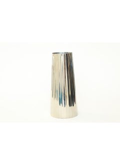 Buy Bijou Steel Vase 13x13x30cm Silver in UAE