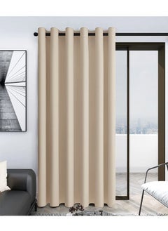 Buy Room Divider Blackout Curtains Thermal Insulated Decor Grommet Blackout Drapes for Bedroom Dining Studio Office Beige 200x270/200x240/200x200cm in UAE