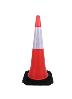 Buy Lawazim Road Cone -1meter- High-Visibility Reflective Safety Cone with Durable Weather-Resistant Plastic, Non-Slip Base, and Easy Stackable Design for Road Safety, Construction and Traffic Management in Saudi Arabia