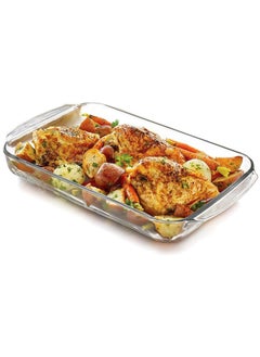 اشتري Glass Baking Dish 3.0L (Extra Large) for Cooking, Baking and Roasting, Casserole Dish, Baking Tray is 100% Borosilicate Glass, BPA Free, Microwave and Dishwasher Safe Loaf Tray, Oven Tray في الامارات