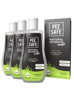 Buy Pee Safe Intimate Wash For Women Natural Ayurvedic with Lemongrass Fragnance and 100% Alcohol-Free - 105 ml (Pack of 3) | Goodness Of Tea Tree Essential Oil | Prevents Itchiness, Irritation, & Dryness in UAE