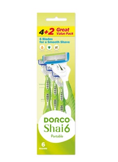 اشتري Dorco Shai6 Women Disposable Razor 4+2 في الامارات