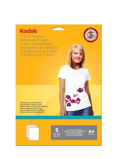 Buy Kodak A4 Light T-Shirt Transfer Paper (Sheet Of 5) in UAE