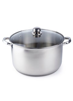 اشتري Amara Stainless Steel Casserole Pot with Twin Handles 32x18.5cm, Vented Glass Lid, Induction Ready, Oven Safe - 5-layer base في الامارات