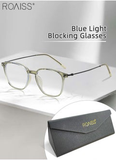 Buy Blue Light Blocking Glasses Blue Light Filter Computer Reading Gaming TV Phones Square Eyeglasses Fashion Anti Eyestrain Headache Eyewear for Men Women Transparent Green 52mm in Saudi Arabia