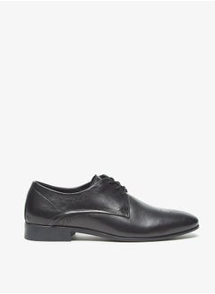 Buy Men Perforated Derby Shoes with Lace-Up Closure in UAE