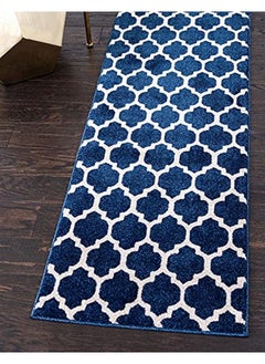 اشتري Trellis Collection Area Rug Philadelphia (2'X 6' 1" Runner Dark Blue Navy Blue) في الامارات