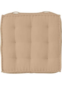 اشتري Decorative Square Cotton Floor Cushion 45X45 Dark Beige في السعودية