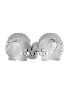 Buy Silver Tooth Holder Baby First Tooth And Curl Keepsake Box Set Teeth Fairy Containter Gift Boxes For Child Kids in Saudi Arabia