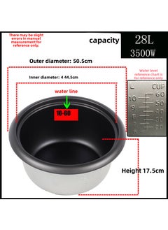 Buy Old-fashioned electric rice cooker universal inner container non-stick inner pot thickened red triangle inner accessories 2L3L4L5L6L explosions 28L non-stick aluminum bladder in UAE