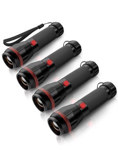 Buy LED Torch Mini Small Torches 4Pcs, Zoomable 2 Modes 70 Lumens, Adjustable Focus, Portable Flashlight Home Indoor Lighting, Emergencies, Batteries Included in Saudi Arabia