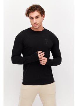 Buy Men Sportswear Fit Long Sleeve Training T Shirt, Black in UAE