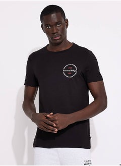 Buy Men's Hilfiger Roundel Logo T-Shirt - Cotton, Black in Saudi Arabia