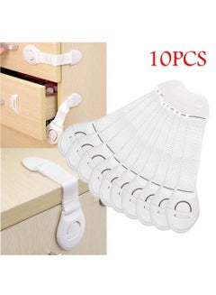 Buy 10 Pieces White Child Safety Cabinet Lock Baby Proof Safety Guard Plastic Door Lock in Saudi Arabia