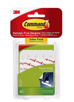 Buy 3M COMMAND Hanging Poster Strips, 60pcs in UAE